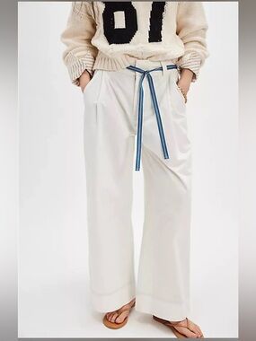 Free People Buckle Back Wide-Leg Trousers